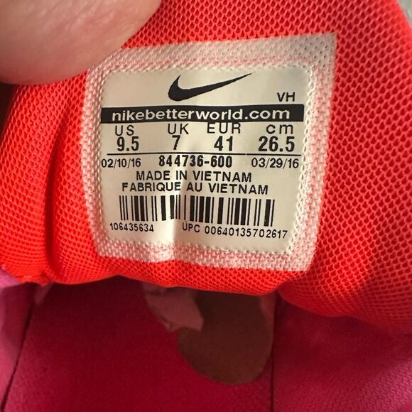 Nike Lunarstelos Sneaker 2016 Pink Orange Women’s Size 9.5 - Picture 11 of 12